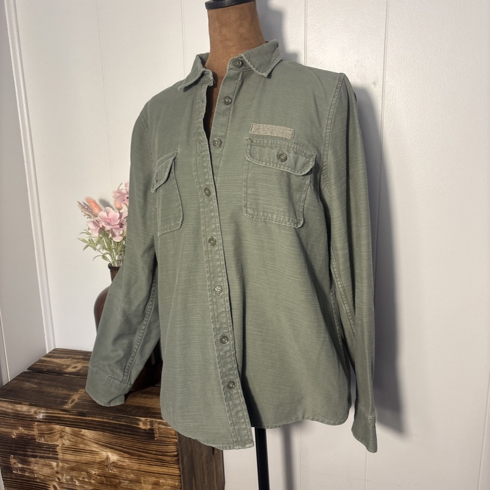J.Crew Women's Green Button Up Utility Field Sz Medium